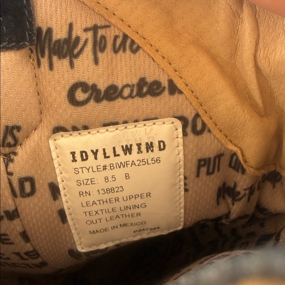 IDYLLWIND WOMEN'S SAWTELLE DENIM TALL WESTERN BOOTS SNIP TOE 8.5 MIRANDA LAMBERT - Picture 9 of 9